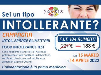 Promozione Test Intolleranze Alimentari